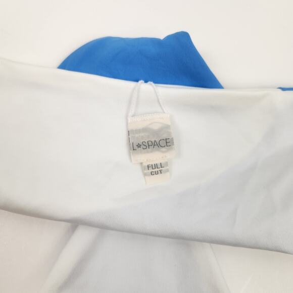 L*Space Dani Bikini Bottom Blue White Size Medium Tie Sides Adjustable - Picture 3 of 3